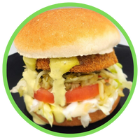 Vegholic Signature Burger Crispy Chick'N Burger